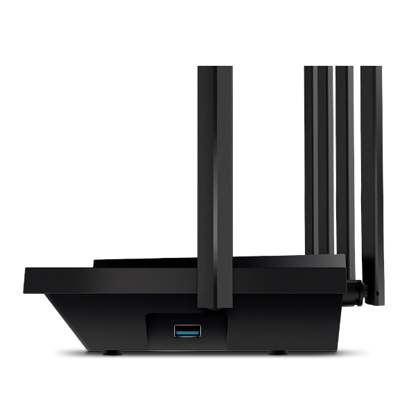 wifi როუტერი TP-Link Archer AX73 Wi-Fi router, 2.4/5 GHz, Wi-Fi standard: 802.11ax, maximum speed: 5400 Mbps, 4xLAN 1000 Mbps