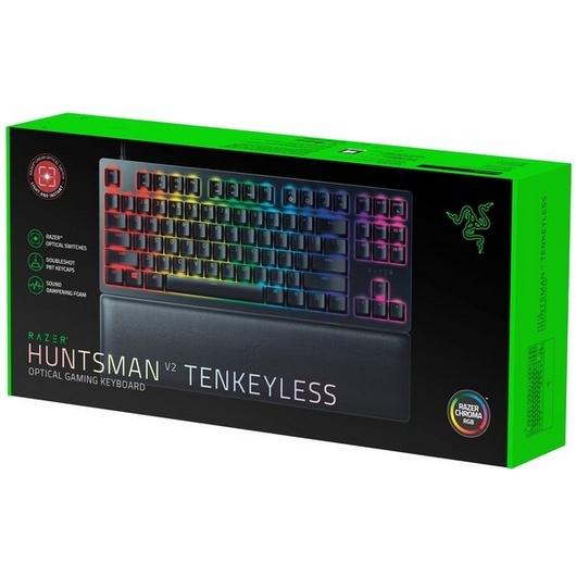 კლავიატურა/მექანიკური კლავიატურა Razer Gaming Keyboard (RZ03-03941400-R3R1) Huntsman V2 Tenkeyless Purple Switch USB RU Black RZ03-03941400-R3R1