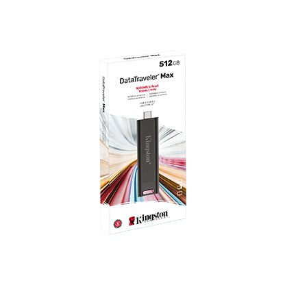 USB ფლეშ მეხსიერება  256GB/ Kingston DataTraveler Max 512GB USB 3.2 Gen 2 Type-C Black (DTMAX/512GB)