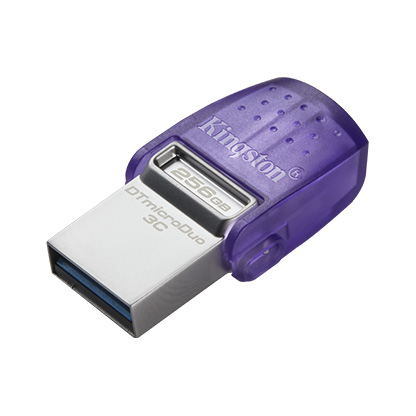 USB ფლეშ მეხსიერების ბარათი USB Flash drive KKingston DataTraveler microDuo 3C G3 (DTDUO3CG3/256GB) USB Flash, 256 GB, USB 3.2 Gen 1/USB Type C, Read: 200 Mbps, retractable header