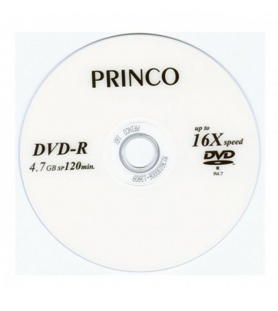 DVD დისკი 10 ცალიანი შეკვრა  DVD+R Spindle/ Princo 16X 4.7G 120min 10pcs