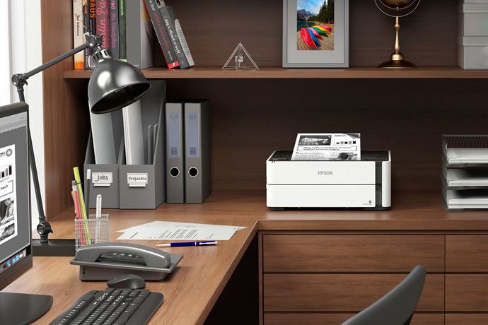 შავთეთრი ბეჭვდის ჭავლური პრინტერი EPSON EcoTank ET-M1170 (C11CH44404) |Monochrome Supertank | up to 6,000 pgs black | 1200 x 2400 dpi | Hi-Speed USB , Wireless 802.11 b/g/n5 , Wired Ethernet (10/100 Mbps) , Wi-Fi Direct | ink 110/111/T532