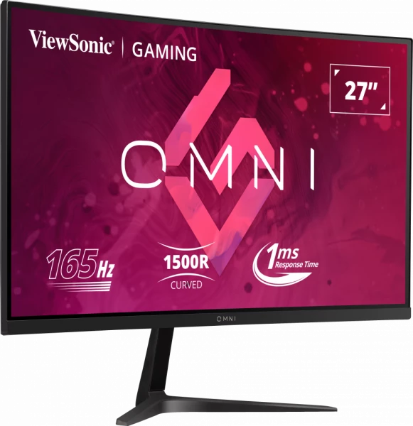 მონიტორი Viewsonic Gaming Monitor VX2718-2KPC-MHD FreeSync 27 Curved, VA, 2560 x 1440 QHD, 165 Hz, 16:9, 250 nits, 80M:1, 1ms, 2x HDMI® 2.0, 1x DP 1.4, VESA 100 mm, 2W (x2), 2Yr