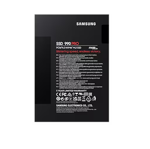 SSD დისკი  2Tb Samsung 990 PRO (MZ-V9P2T0BW) internal SSD, M.2, 2000 GB, PCI-E 4.0 x4, NVMe, read: 7450 MB/s, write: 6900 MB/s, TLC, cache - 2048 MB