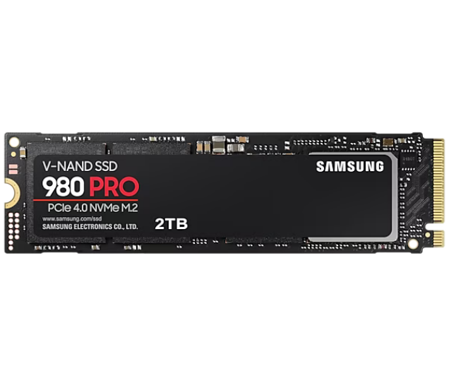 SSD დისკი 2TB Samsung 980 Pro (MZ-V8P2T0BW) internal SSD, M.2, 2000 GB, PCI-E 4.0 x4, NVMe, read: 7000 MB/s, write: 5000 MB/s, TLC