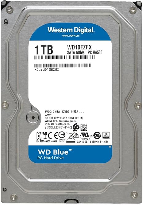 მყარი დისკი HDD SATA  3.5  Western Digital WD10EZEX 1TB Internal Hard Drive for Desktop Blue 7200 RPM