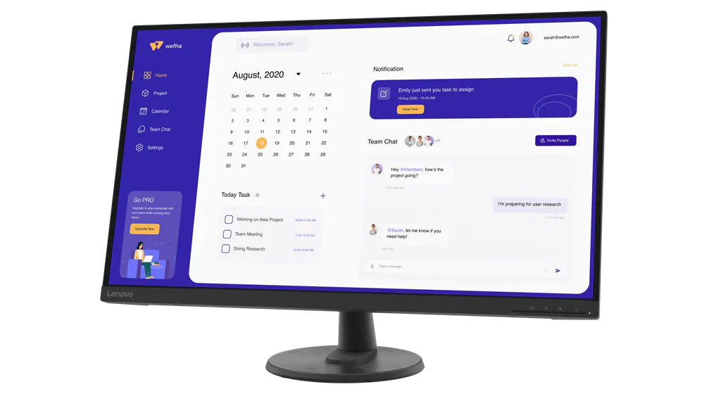მონიტორი Lenovo C32u-40 (63DAGAT2EU) 31.5, 4K (3840x2160), 4 ms, 60Hz, 250 nits, 3000:1, VESA 100mm, 2x HDMI, 1x DP 1.2, 3YrW