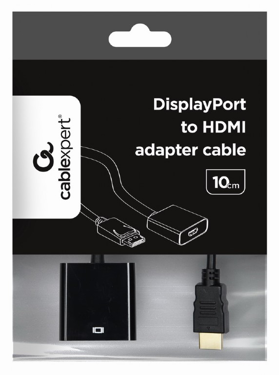 ადაპტერი Gembird < A-DPM-HDMIF-002 > DisplayPort to HDMI adapter cable, black