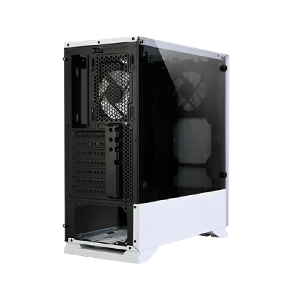 კომპიუტერის ქეისი Zalman Computer case S5, RGB,tempered glass (side panel), without PSU, white