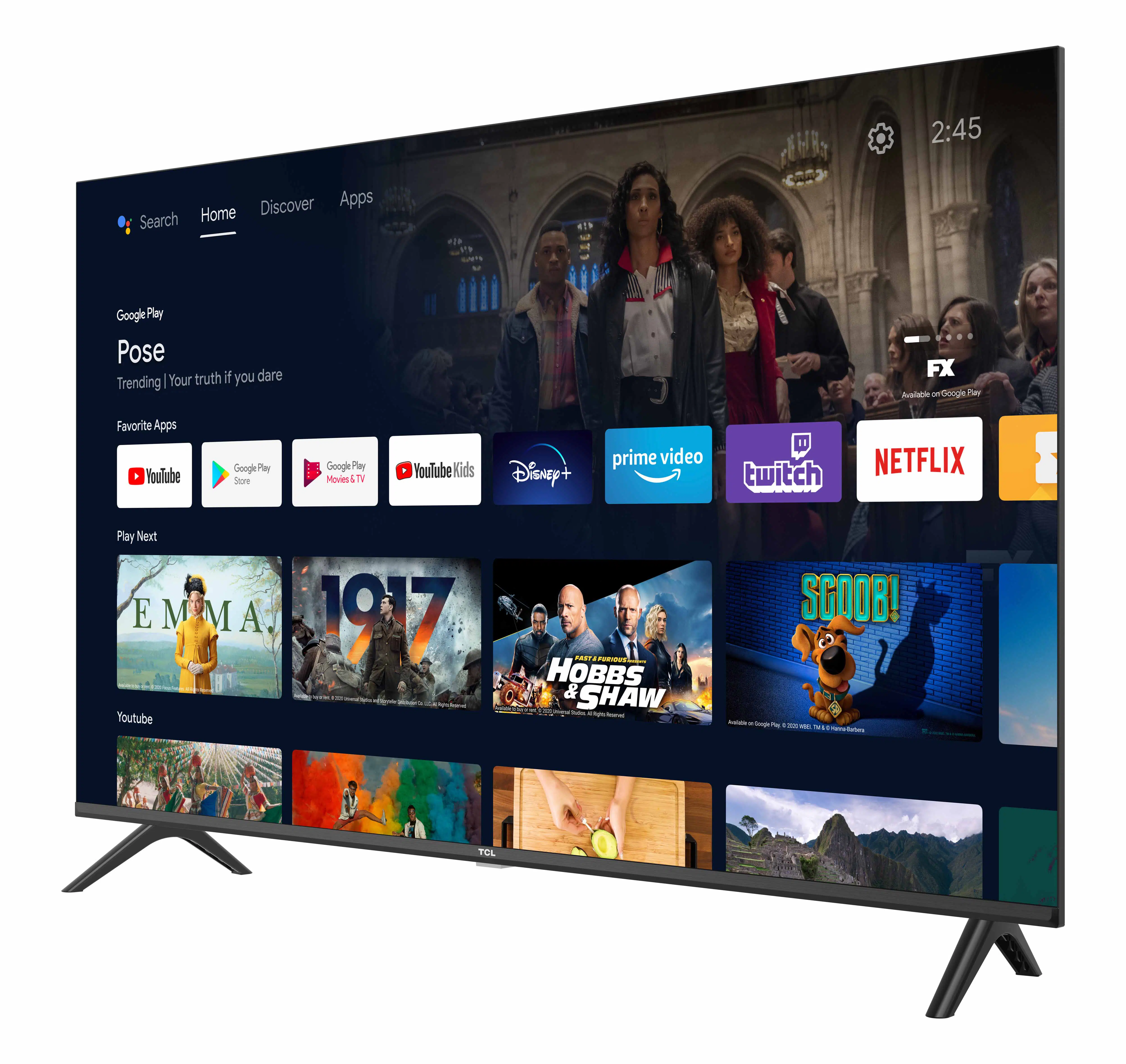 ტელევიზორი LED TCL 40"(102cm) | 40S5400A (2023) | Full Screen Android Smart  FHD | HDR10 6.5ms | 178*240cd/m2 | 5000:1 | DVB-T/T2/C/S2 | WiFi LAN | HDMI USB 2x12W 100x100