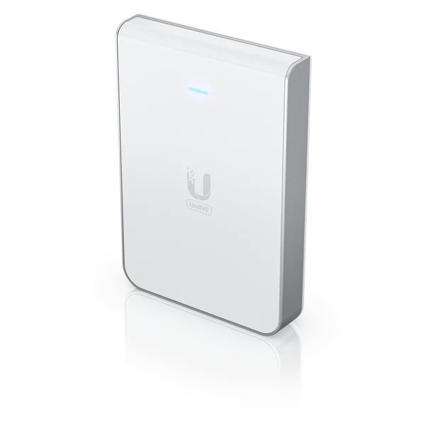 უკაბელო წვდომის წერტილი UniFi6 In-Wall. Wall-mounted WiFi 6 access point with a built-in PoE switch | 115 m² (1,250 ft²) coverage | 300+ connected devices