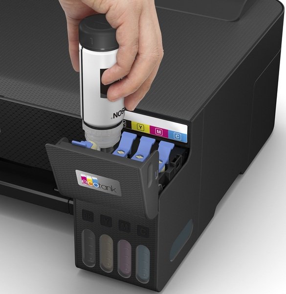 ჭავლური პრინტერი EPSON Printer  EcoTank L1250 with Wi-Fi (C11CJ71404) A4, Display, 5760 x 1440 dpi, 33.0 ppm/15.0 ppm (draft), 10.0 ipm/5.0 ipm*(ISO), USB, Wi-Fi, INK C13T00S(1-4)4A (N103)