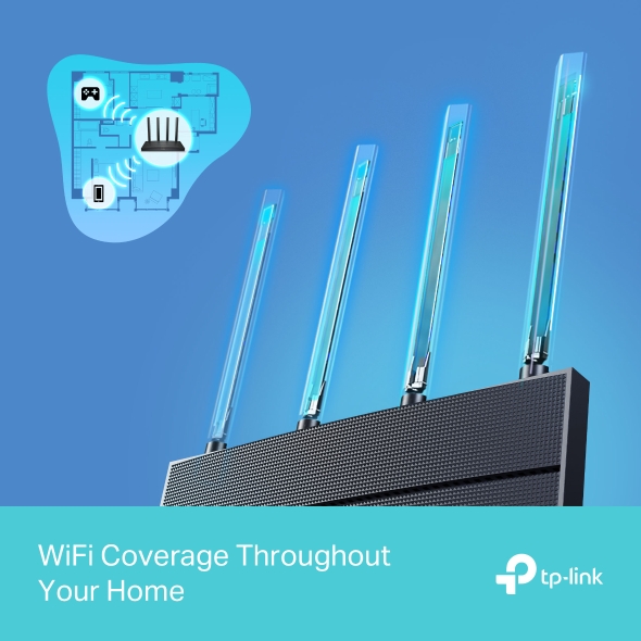 WiFi როუტერი Archer AX12, TP-Link, AX1500 Gigabit Wi-Fi 6 Router Dual-Band