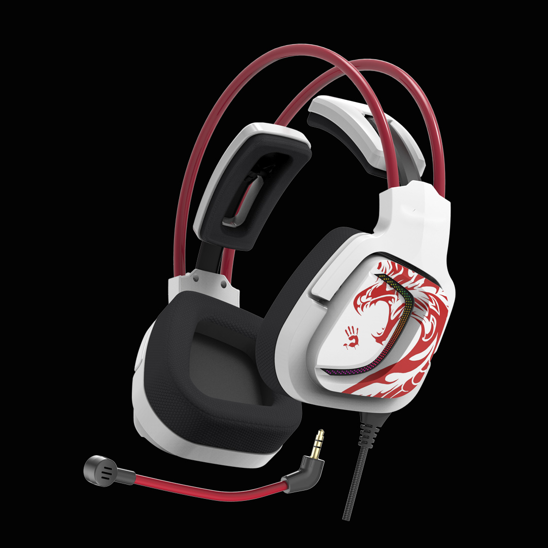 ყურსასმენი Bloody G575 7.1 Virtual Surround Sound RGB USB Gaming Headphone (Naraka) | Headset Speaker Unit: 50mm HD Driver | Frequency Response: 20 Hz - 20 KHz | Sensitivity: 105 dB
Impedance: 16 ohm | Microphone Frequency Response: 100 Hz-10 KHz | Sensitivity : - 44 dB | Cables 2.0 m USB Braided Cable