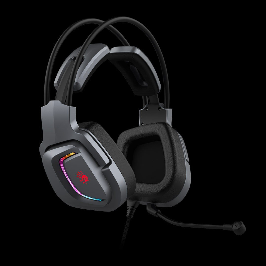 ყურსასმენი Bloody G575 Pro 7.1 Virtual Surround Sound RGB USB Gaming Headphone USB (Gun Grey) | Speaker Unit: Φ50mm Hybrid Diaphragm Frequency Response: 20 Hz - 20 KHz | Sensitivity: 105 dB | Impedance: 16 ohm | Microphone Frequency Response: 100 Hz-10 KHz | Sensitivity : - 44 dB | Cable Material: Tangle-Free Braided Cable | Cable Length: 200 cm | Port: USB Plug