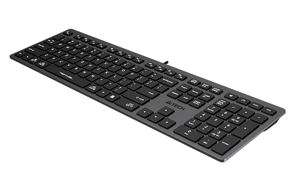 კლავიატურა A4tech FX50 Fstyler Low Profile Scissor Switch Keyboard, USB (Grey) (US+Russian) | Keycaps: Ultra-Slim | Actuation Point: 1.8 ± 0.3 mm | Hotkeys: 12 FN Multimedia Hotkeys | Character: Silk Printing + UV | Splash Proof: Yes| Cable: 150 cm | Port: USB | Illuminated: No | System Platform: Windows / Mac