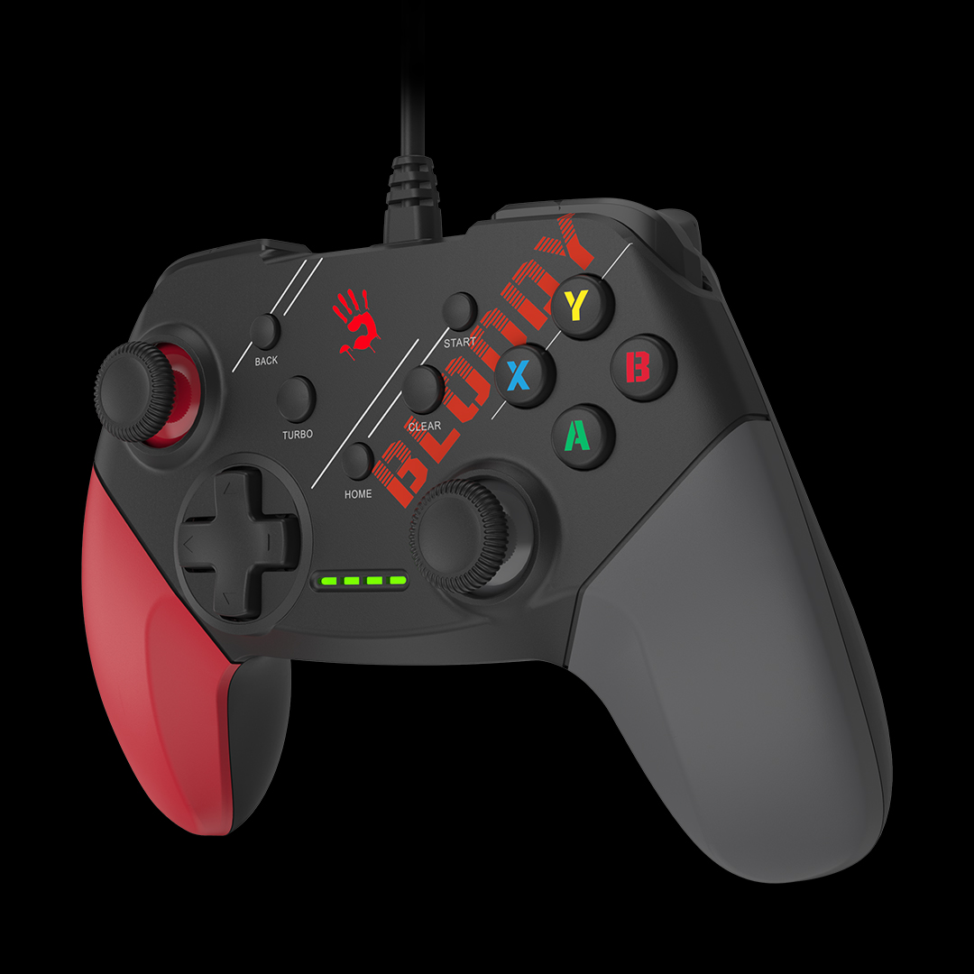 ჯოისტიკი Bloody GP30 Wired Gamepad USB (Sports Red) | Combine with A/B/X/Y/LZ/RZ/L/R | High Precision 360° Analog Joysticks | Cable Length: 180cm