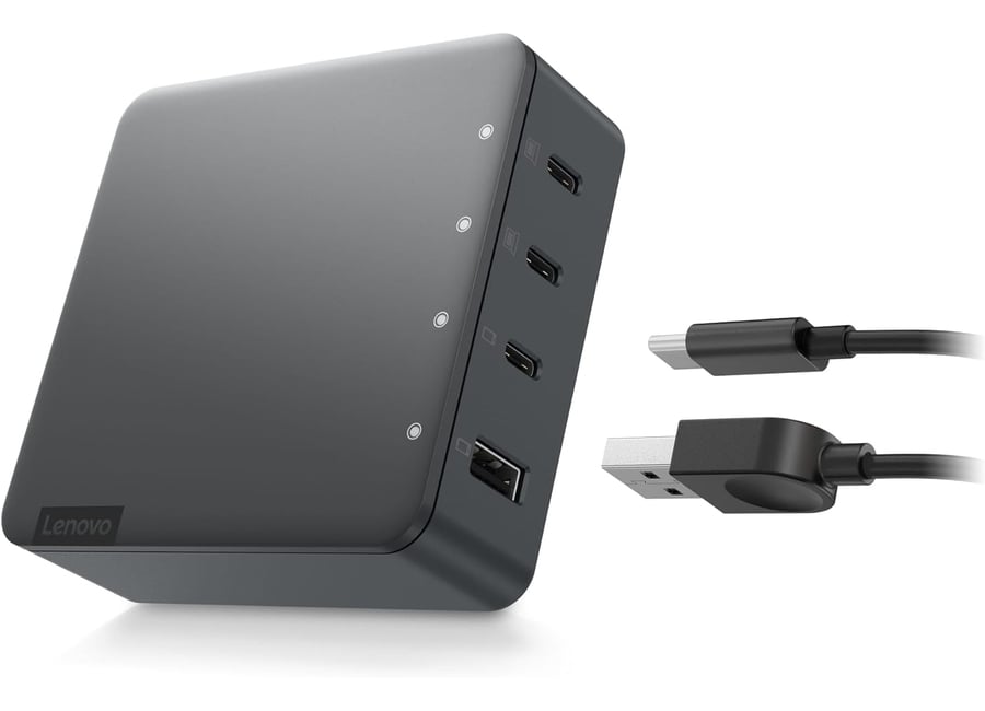მულტი დამტენი Lenovo Go 130W Multi-Port Charger | speed charge upto 4 devices | USB-C *3 USB-A *1 (G0A6130-WEU)