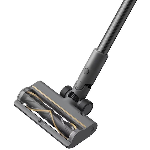 მტვერსასრუტი  Dreame R20 Cordless Vacuum Cleaner (VTV97A) | ნომინალური სიმძლავრე: 570W; ძრავის სიჩქარე: 150,000 ბრ/წთ; აკუმულატორის მოცულობა: 8x2900mAh; შეწოვის სიმძლავრე 27kPa, 190AW; დასუფთავების დრო: დაახლოებით 90 წთ; დატენვის დრო: დაახლოებით 4 საათი; მტვრის შემგროვებლის მოცულობა: 0.6 ლ; მუშაობის რეჟიმის დაბლოკვა; ფერადი OLED ეკრანი; ინტელექტუალური ბალანსის ამოცნობა; ლურჯი განათება მინი ჯაგრისში; შესაფერისია მყარი და ქსოვილის ზედაპირების გასაწმენდად; მოყვება: მტვერსასრუტი, გამაფართოებელი მილი