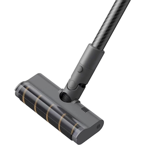 მტვერსასრუტი  Dreame R20 Cordless Vacuum Cleaner (VTV97A) | ნომინალური სიმძლავრე: 570W; ძრავის სიჩქარე: 150,000 ბრ/წთ; აკუმულატორის მოცულობა: 8x2900mAh; შეწოვის სიმძლავრე 27kPa, 190AW; დასუფთავების დრო: დაახლოებით 90 წთ; დატენვის დრო: დაახლოებით 4 საათი; მტვრის შემგროვებლის მოცულობა: 0.6 ლ; მუშაობის რეჟიმის დაბლოკვა; ფერადი OLED ეკრანი; ინტელექტუალური ბალანსის ამოცნობა; ლურჯი განათება მინი ჯაგრისში; შესაფერისია მყარი და ქსოვილის ზედაპირების გასაწმენდად; მოყვება: მტვერსასრუტი, გამაფართოებელი მილი