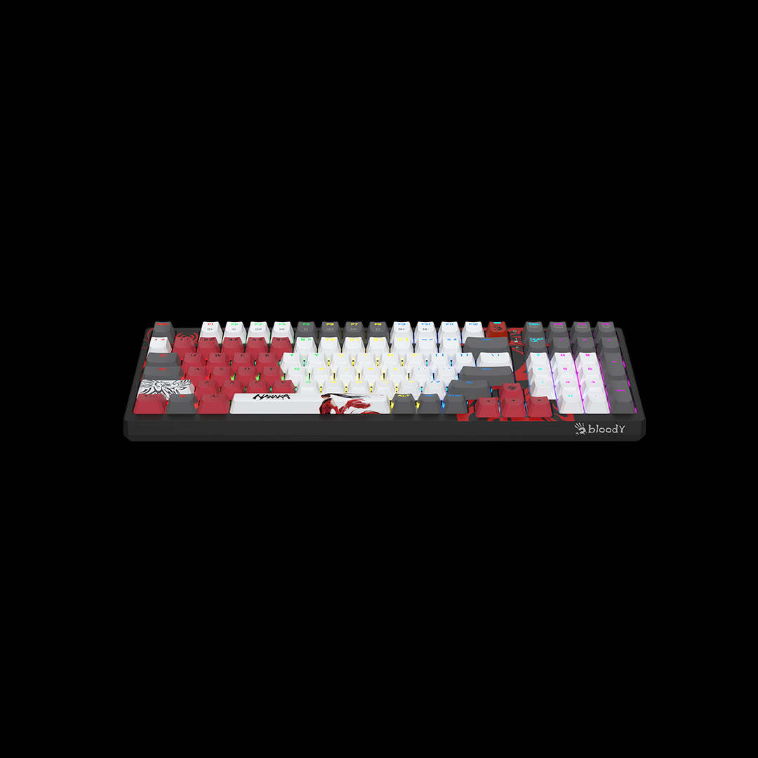 მექანიკური კლავიატურა Bloody S98  Hot-swappable RGB Mechanical Gaming Keyboard USB (Naraka) (US+Russian)-BLMS Red Switch | BLMS Switches | 1 ms | USB | Backlit: RGB | 1.8 m | Up to 50 M Keystrokes