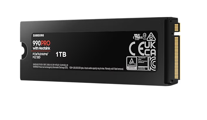 მყარი დისკი  SSD PCIE G4 M.2 NVME 1TB W/HS 990 PRO MZ-V9P1T0CW SAMSUNG