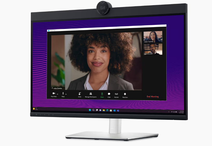 მონიტორი Dell 27 Video Conferencing Monitor - P2724DEB,  68.47cm (27.0&quot;)/QHD (2560 x 1440) at 60 Hz/IPS/16:9/350 cd/m2/1000:1/AG/1x4MP RGB+IR 2K camera/2x digital microphone/2x 5W built-in speake/1x HDMI,1x DP 1.4,1x DP-out with MST,1x RJ45.1x 3.5mm combo headphone with microphone jack,2x USB 3.2 Gen1 Type-C,1x USB 3.2 Gen1 Type-B upstream,3x USB 3.2 Gen1 Type-A downstream/3Yr w