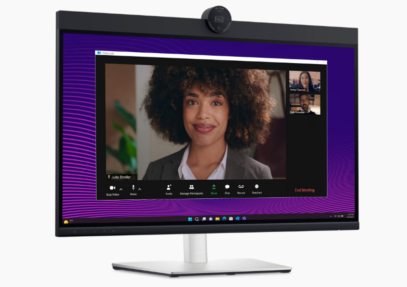 მონიტორი Dell 27 Video Conferencing Monitor - P2724DEB,  68.47cm (27.0&quot;)/QHD (2560 x 1440) at 60 Hz/IPS/16:9/350 cd/m2/1000:1/AG/1x4MP RGB+IR 2K camera/2x digital microphone/2x 5W built-in speake/1x HDMI,1x DP 1.4,1x DP-out with MST,1x RJ45.1x 3.5mm combo headphone with microphone jack,2x USB 3.2 Gen1 Type-C,1x USB 3.2 Gen1 Type-B upstream,3x USB 3.2 Gen1 Type-A downstream/3Yr w