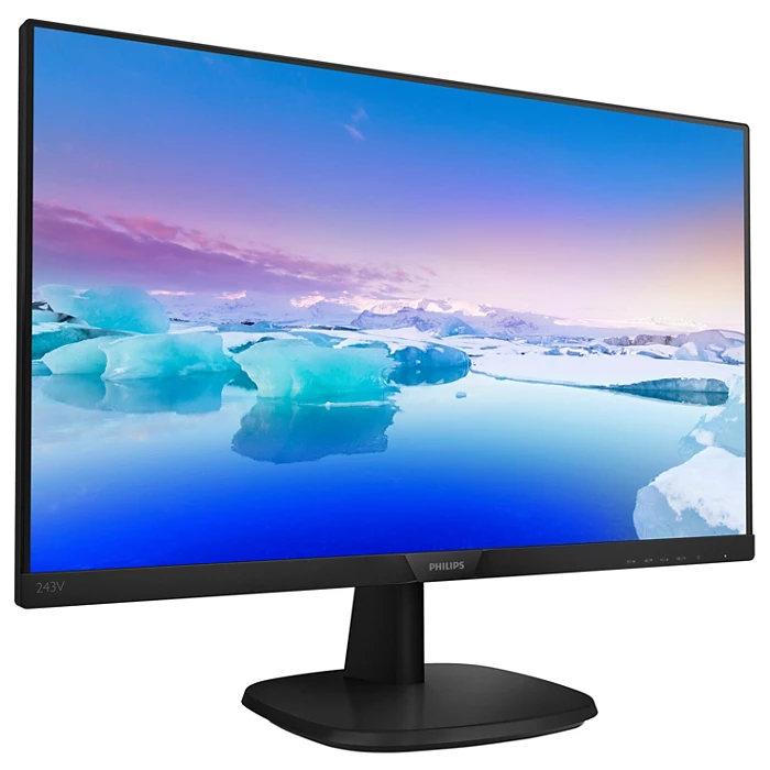მონიტორი Philips 23,8" LCD (243V7QJABF/01) | 23.8 inch/60.5 cm, 1920 x 1080 @ 75 H, 16:9, IPS technology,  250  cd/m², 4 ms (GtG) | 2 W x 2 | VGA (Analogue), HDMI (digital, HDCP),  DisplayPort 1.2, PC audio-in Headphone out 