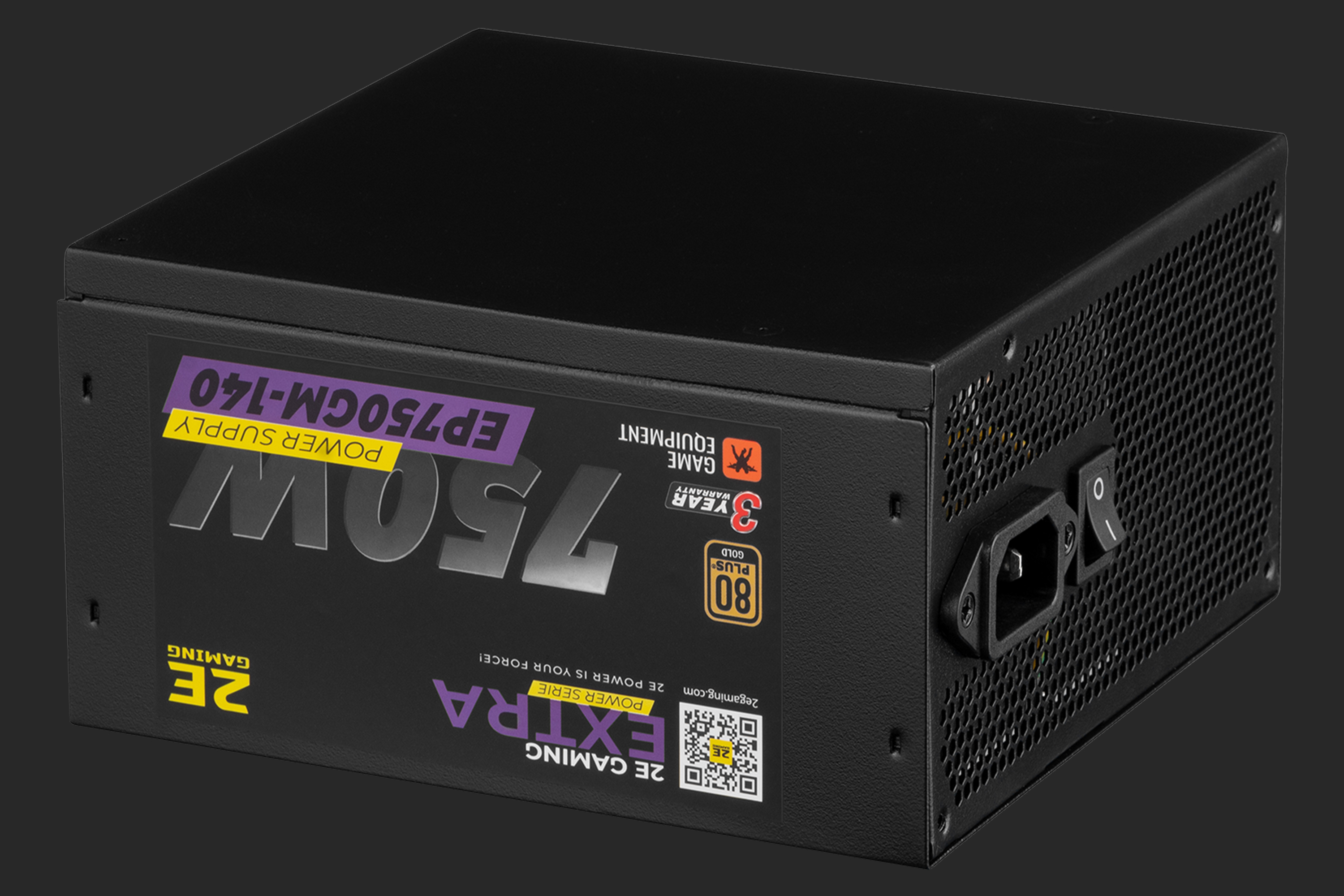 კვების ბლოკი 2E PSU GAMING EXTRA POWER (750W), >90%, 80+ Gold, 140mm, 1xMB 24pin(20+4), 1xCPU 8pin(4+4), 4xMolex, 6xSATA, 4xPCIe 8pin(6+2), Fully Modular 2E-EP750GM-140