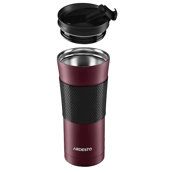  თერმო ჭიქა  Ardesto Travel mug To Go, 450ml, stainless steel, red