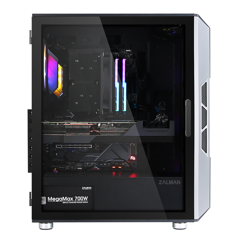 ქეისი Zalman Computer case I3 Neo TG, without PSU, 1xUSB3.0, 2xUSB2.0, 4x120mm RGB, TG Side/Front Panel, ATX, White