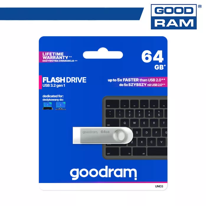 USB ფლეშ მეხსიერება Goodram UNO3-0640S0R11 64GB