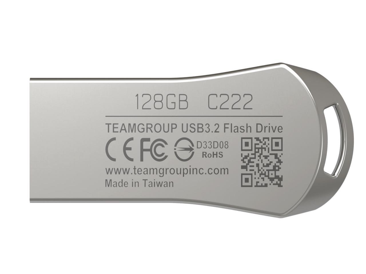 USB ფლეშ მეხსიერება 128GB TEAM TC2223128GS01 TEAM C222 3.2 DRIVE 128GB SILVER RETAIL