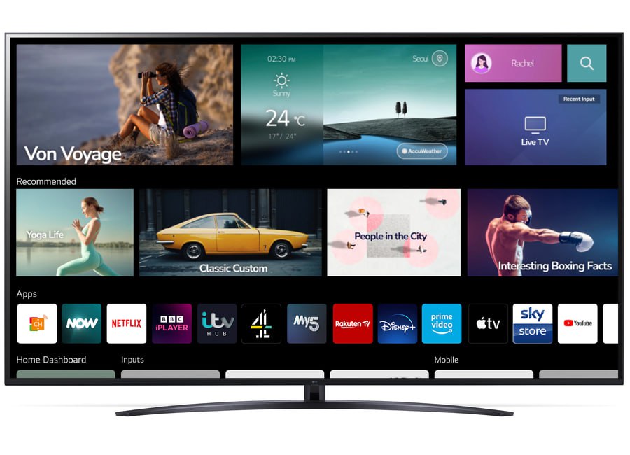 ტელევიზორი  LG TV 55"(140cm)/ LG 55NANO766QA 4K NanoCell  IPS 3840x2160 HDR10 Pro 10Wx2 VESA 300x300