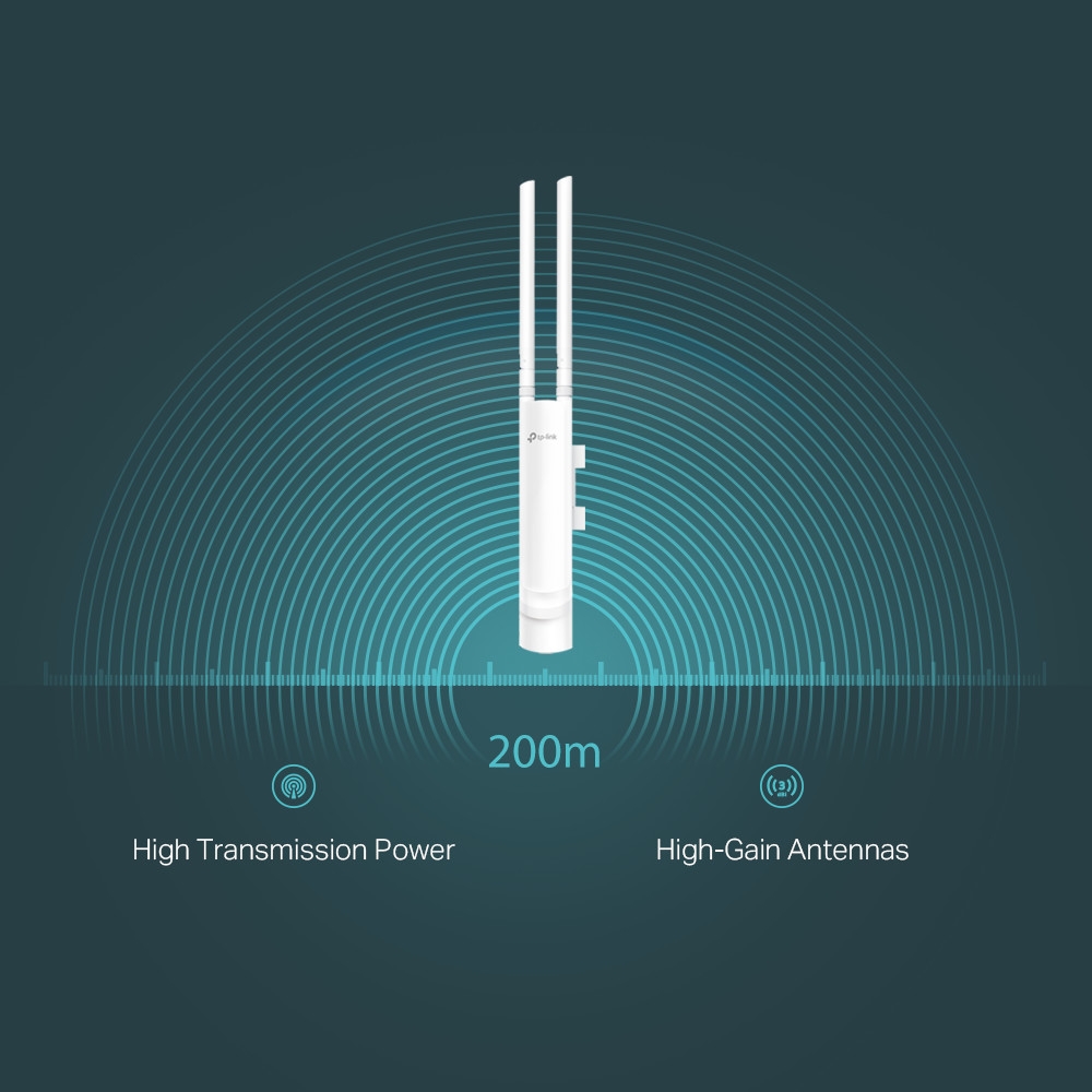 უკაბელო წვდომის წერტილი TP-Link EAP110-Outdoor N300 Wireless N Outdoor Access Point | 2 × 3dBi External Omni waterproof