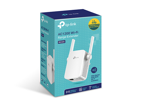 WiFi სიგნალის გამაძლიებერი Router TP-Link RE305 AC1200 Wi-Fi Range Extender ( 300Mbps at 2.4GHz, 867Mbps at 5GHz ) 
