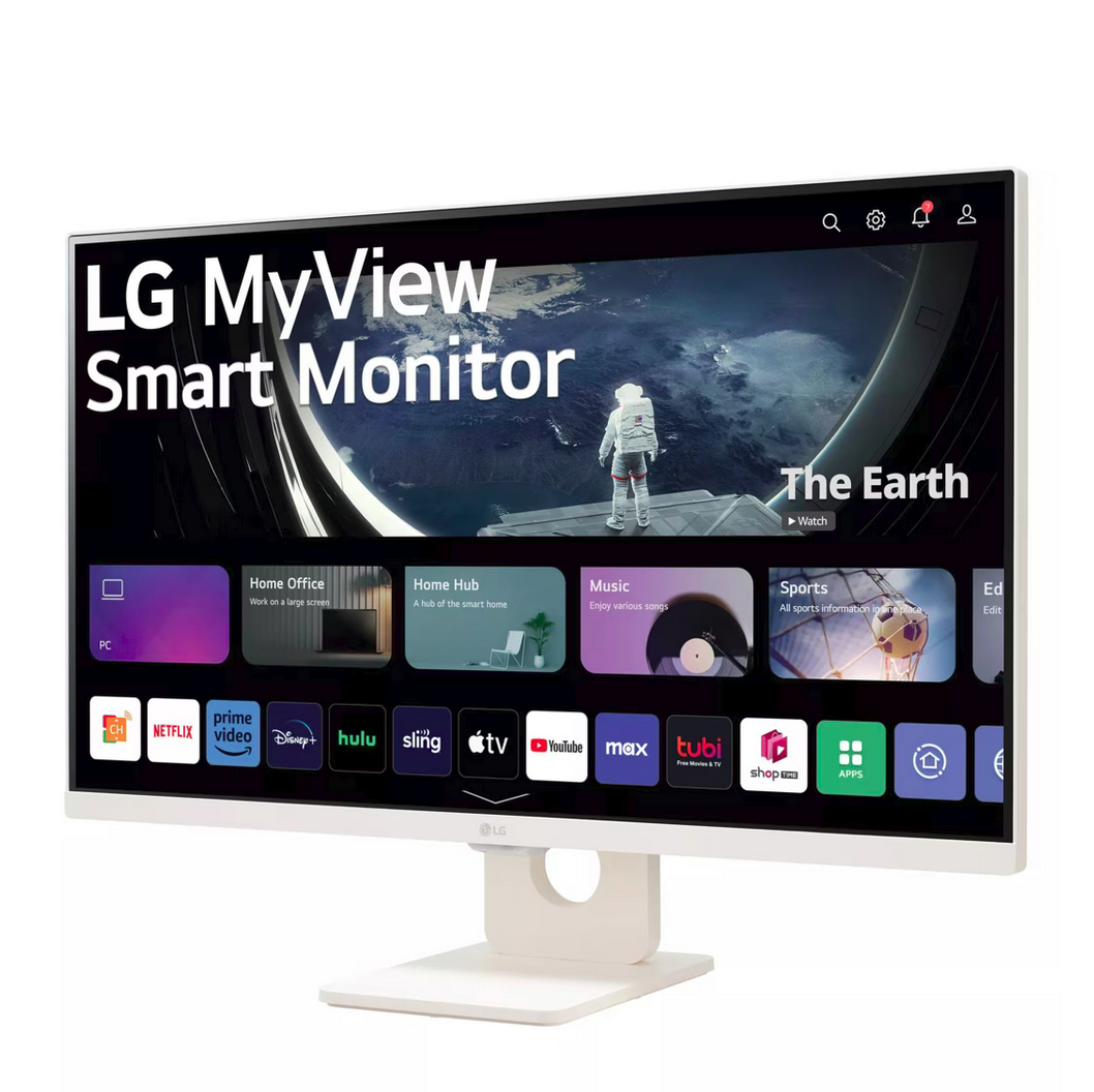 მონიტორი LG 27" 27SR50F-W FLAT FHD IPS MyView White Smart Monitor, webOS, Speakers, HDMI x2, USB x2, 250 cd/m²,  5ms, 1YrW
