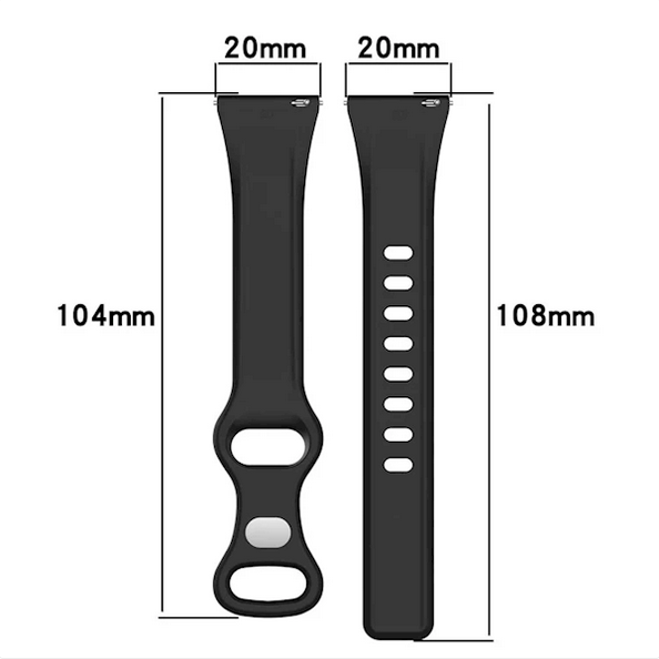 სმარტ საათის სამაჯური Smart Watch Band/ 20mm Watch Band for Samsung Galaxy Watch Huawei Watch GT 3 42mm , Silicone  Wrist Strap - Black