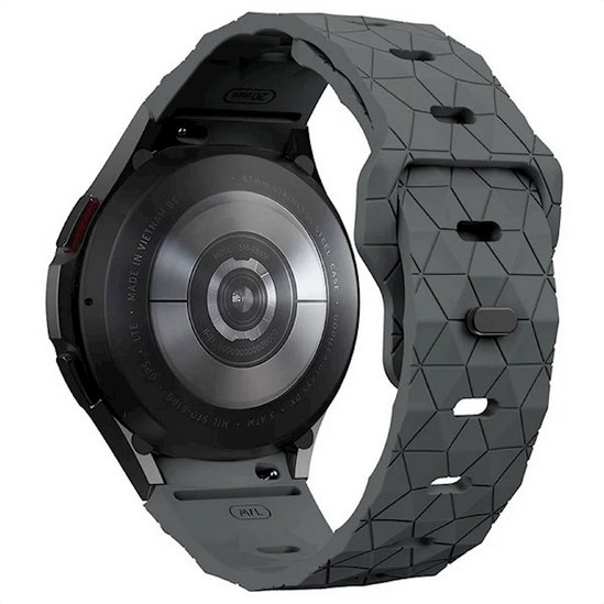 სმარტ საათის სამაჯური Smart Watch Band/ For Samsung Galaxy Watch FE 40mm KALEBOL KLB-ZQWFKGJ-001 / Watch 4 / 5 / 6 Football Pattern Silicone Watch Strap Band - Grey