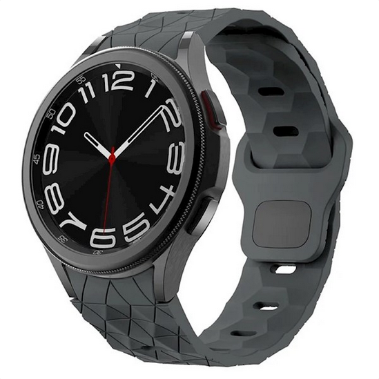 სმარტ საათის სამაჯური Smart Watch Band/ For Samsung Galaxy Watch FE 40mm KALEBOL KLB-ZQWFKGJ-001 / Watch 4 / 5 / 6 Football Pattern Silicone Watch Strap Band - Grey