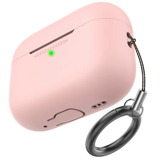 ყურსასმენის ქეისი Mobile Accessory Other/ AHASTYLE PT187-G Shockproof Silicone Case for Apple AirPods Pro 2 Earphone Charging Bin Drop Protection Cover with Carrying Loop Strap - Pink