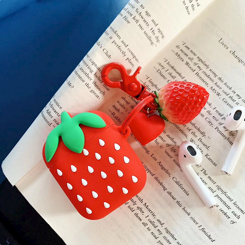 ყურსასმენის ქეისი Apple AirPods 2nd gen. Strawberry Pattern Silicone Case (100300164A)