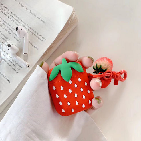 ყურსასმენის ქეისი Apple AirPods 2nd gen. Strawberry Pattern Silicone Case (100300164A)