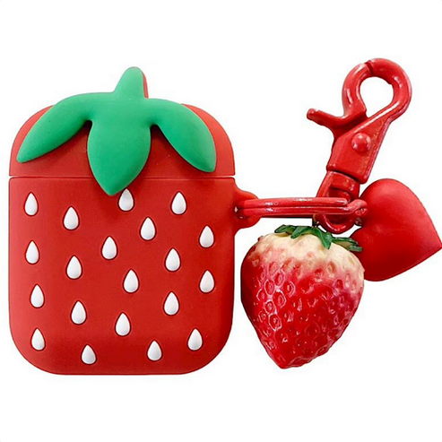 ყურსასმენის ქეისი Apple AirPods 2nd gen. Strawberry Pattern Silicone Case (100300164A)