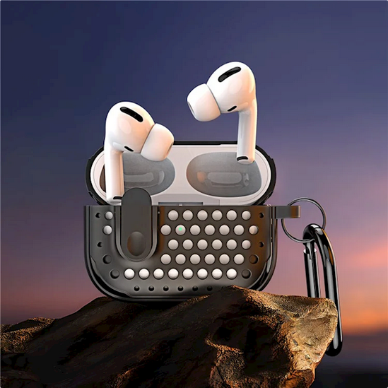 ყურსასმენის ქეისი Mobile Accessory Other/ For Apple AirPods 3 DUX DUCIS PECM Series  Case TPU+PC Protective Cover with Keychain - Black+Yellow