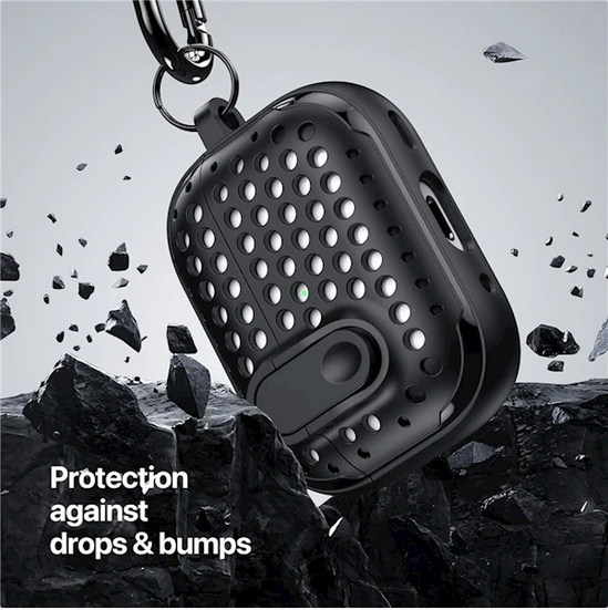 ყურსასმენის ქეისი Mobile Accessory Other/ For Apple AirPods 3 DUX DUCIS PECM Series  Case TPU+PC Protective Cover with Keychain - Black+Yellow