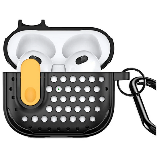 ყურსასმენის ქეისი Mobile Accessory Other/ For Apple AirPods 3 DUX DUCIS PECM Series  Case TPU+PC Protective Cover with Keychain - Black+Yellow