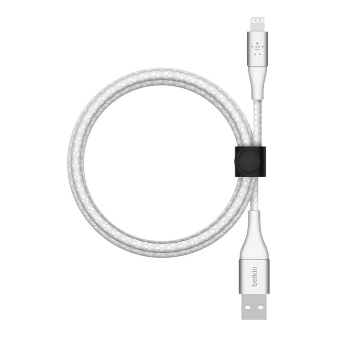 კაბელი Belkin сable USB-A > Lightning charge/data, 2m, BRAIDED, white (CAA002BT2MWH)
