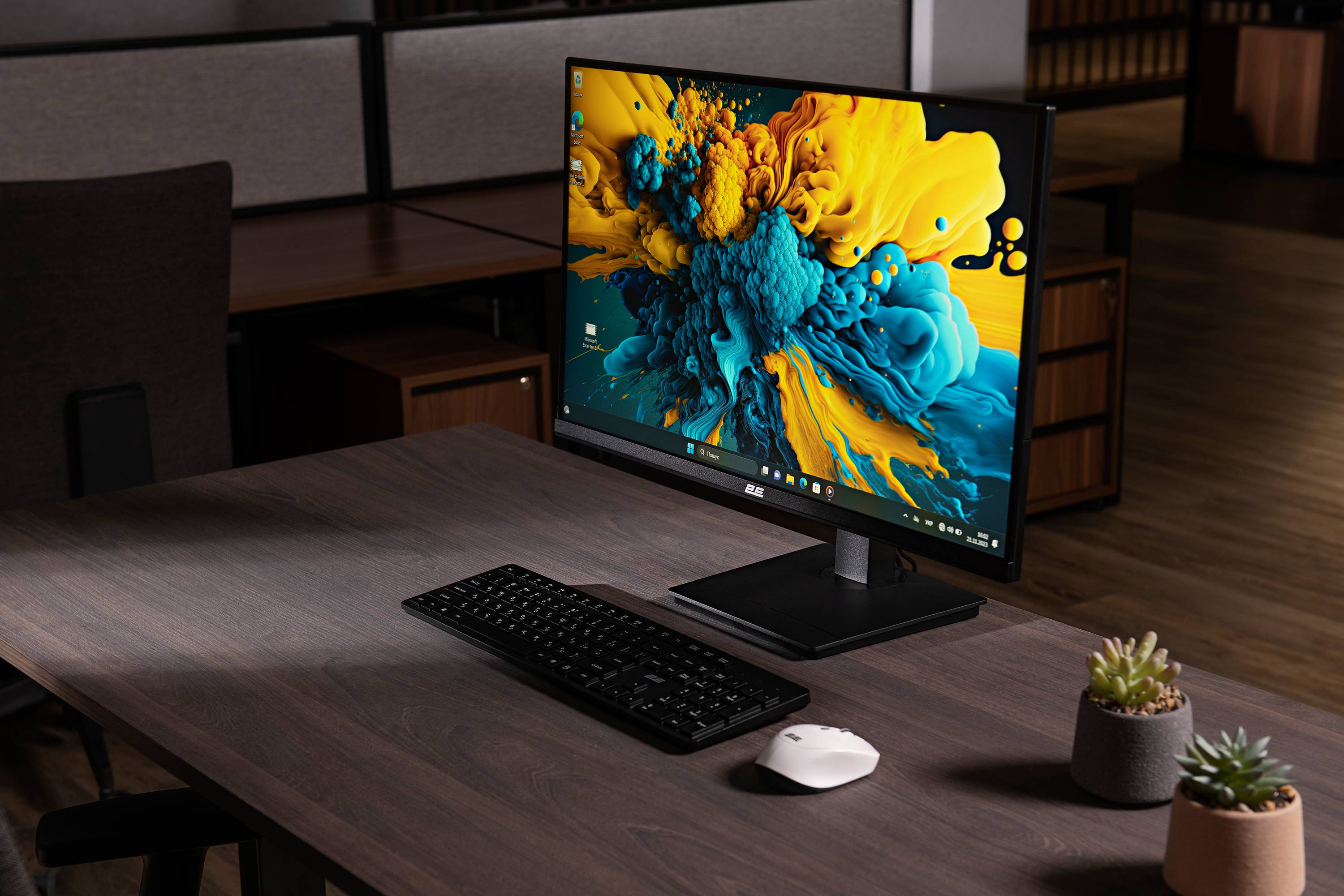 მონიტორი Monitor 2E 27" N2723B D-Sub, HDMI, IPS, 75Hz, Pivot